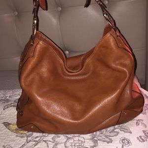 Tobacco-Stained Leather COLE HAAN Bag w/GOLD Trim